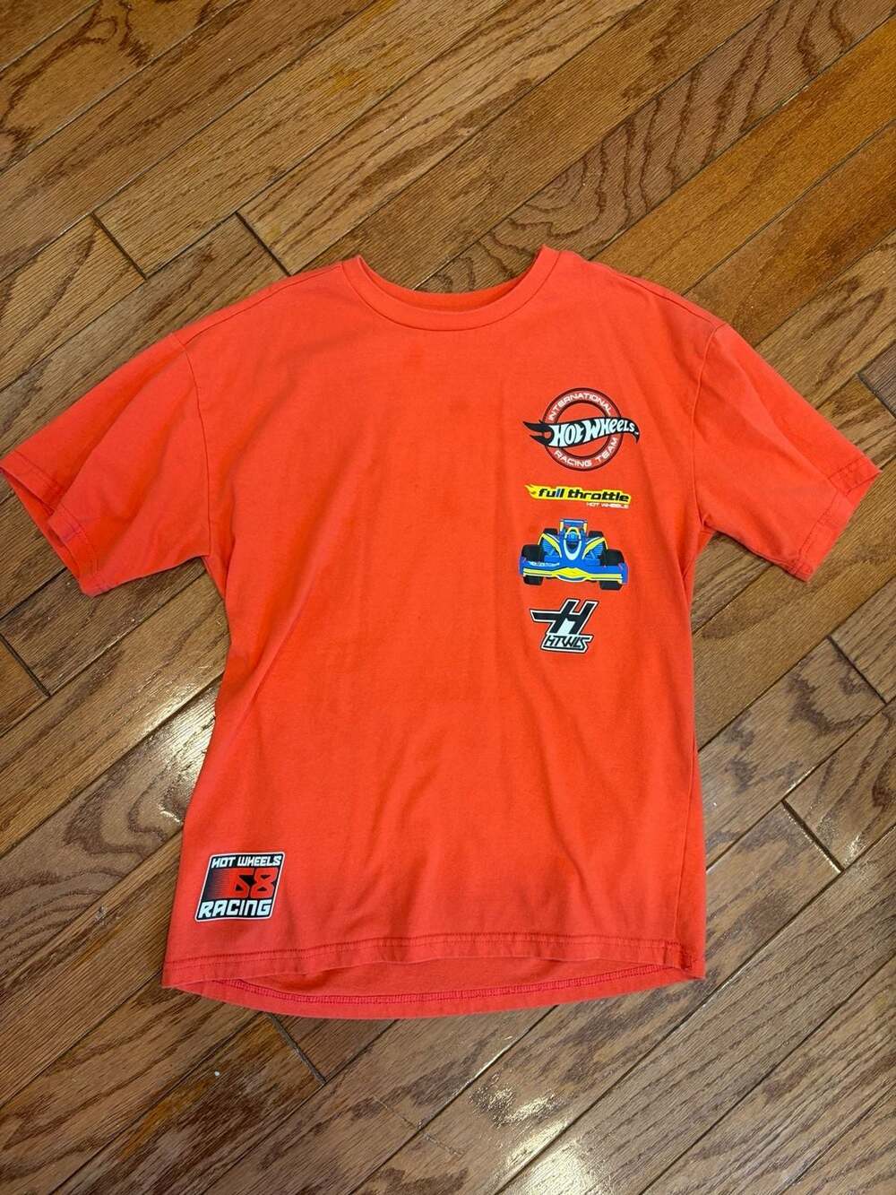 Hot Wheels Full Throttle Racing Graphic T-Shirt Kids Size 4 Orange